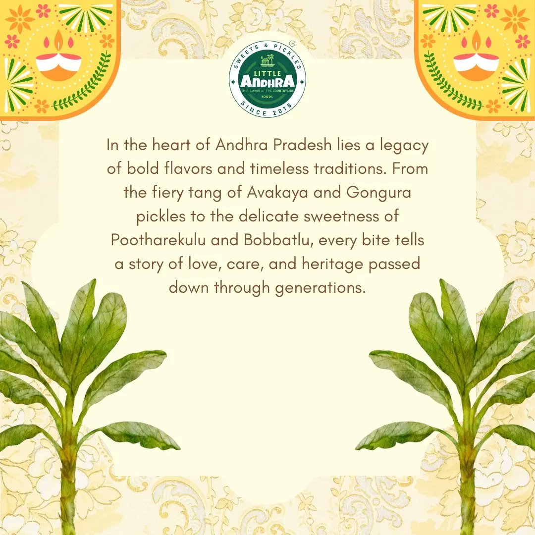 littleandhra's tweet photo. Experience the regal flavors of Andhra Pradesh! 🌟 From tangy pickles to heavenly sweets, Little Andhra brings generations of tradition to your table. Let every bite take you back to the warmth of family meals and cherished memories. 🍴✨ #LittleAndhra #AndhraPradesh https://t.co/THYUpF8uPN