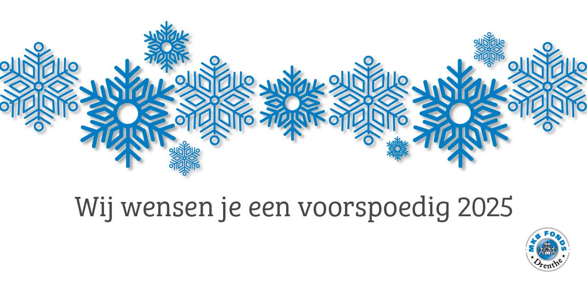 Het MKB Fonds Drenthe wenst je fijne feestdagen en een succesvol nieuwjaar vol groei en innovatie! Moge 2025 gevuld zijn met mooie kansen, groei en succes. Samen bouwen we aan de toekomst van ondernemend Drenthe. Fijne Feestdagen!