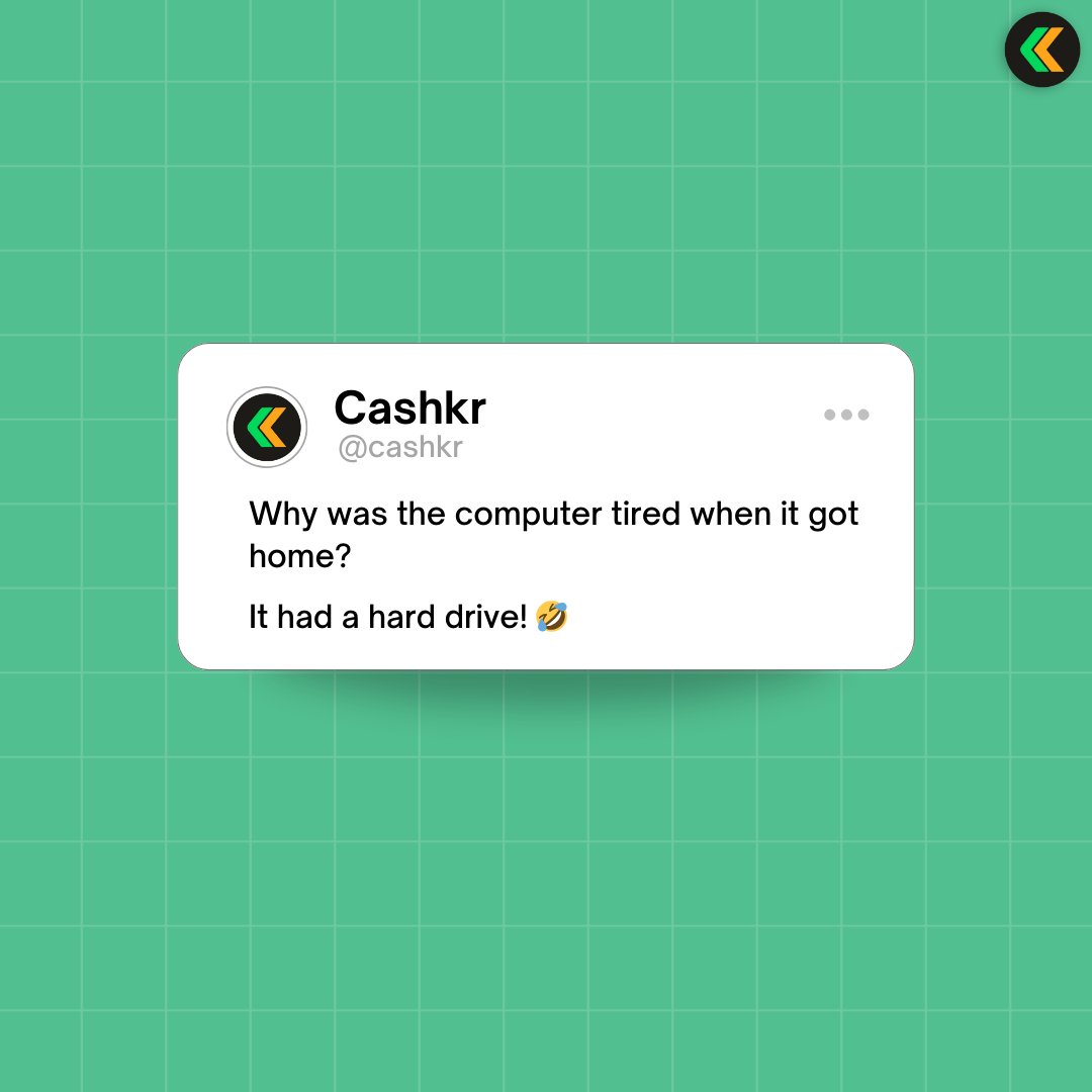 CashkrApp's tweet image. Sometimes even computers need a break after a long &apos;hard drive&apos; home! 💻😅 Time for an upgrade? Let Cashkr help you with that!
#TechHumor #ComputerLife