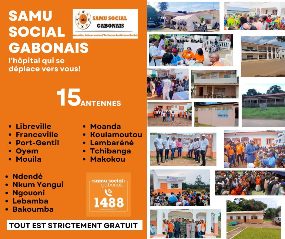wenceslas_yaba's tweet photo. *SAMU SOCIAL GABONAIS* 🇬🇦, DÉSORMAIS 15 SAMU SOCIAUX UNE PREMIÈRE MONDIALE. 500000(demi-million) de prises en charges par an gratuitement. Merci beaucoup au Président @oliguinguema pour les 9 samu sociaux supplémentaires en seulement 11 mois pour le bien être des gabonais. 1488 https://t.co/BicFpEfMYC
