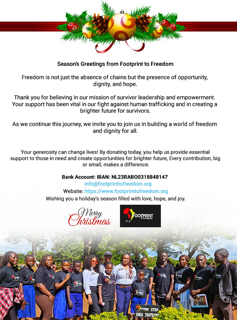 🎄 Season’s Greetings from Footprint to Freedom 🎄

Freedom is more than the absence of chains—it’s the presence of opportunity, dignity, and hope