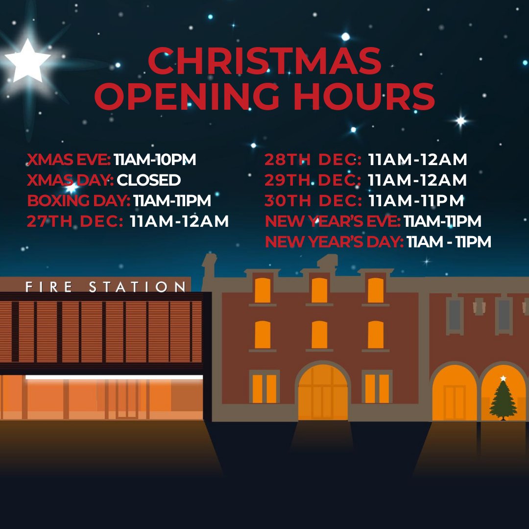 Our opening hours over the festive period. We hope to see you soon!