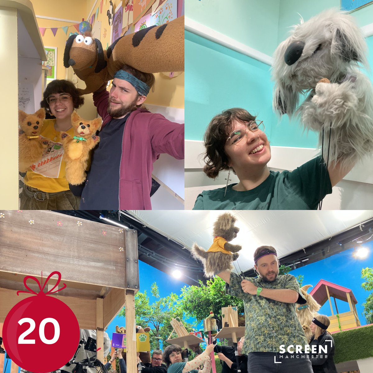 Screen_Mcr's tweet image. @Screen_Mcr was delighted to work with @BrillTreesMedia during the making of @CBeebiesHQ series #DodgesPupSchool. Our trainees learned puppetry skills during the placement supported by #ScreenAllianceNorth with @BFI #NationalLottery  funding.