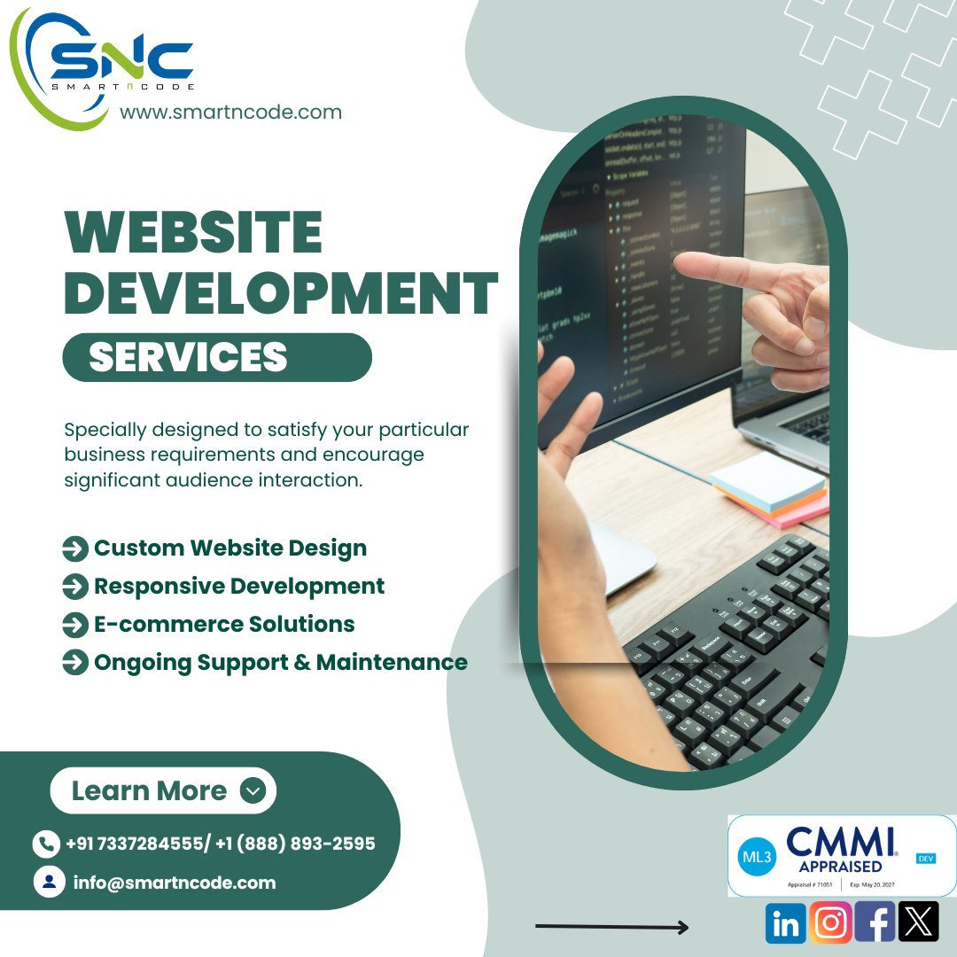 smartncode's tweet image. Elevate your brand with SmartnCode! Custom websites, responsive designs, e-commerce solutions, and 24/7 support to drive engagement and success.
Contact us today! at smartncode.com to schedule a demo.
#WebsiteDevelopment #smartncode #CustomWebDesign #DigitalSuccess