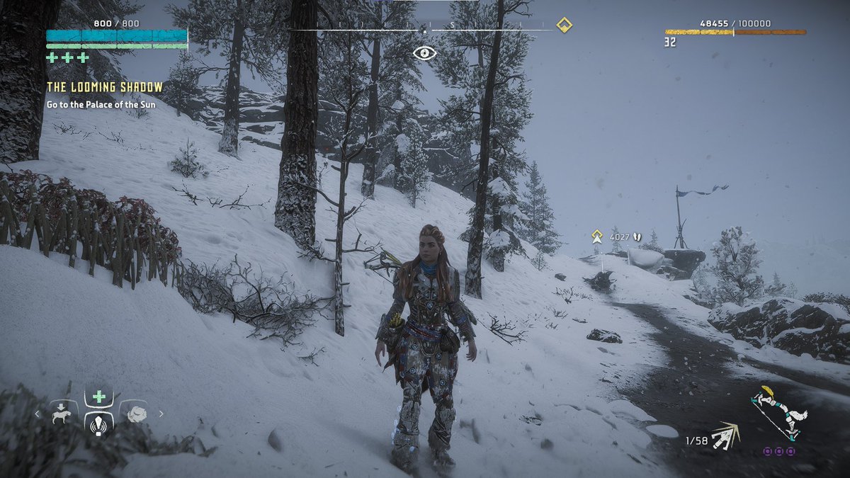 itsLexaa's tweet image. WHYYYYYYYY DID THEY TAKE AWAY HUD SCALIN????????? idgaf abiut dynamic hud, let me have everything but smaller. also where's the snow?? i liked how dense it was and how snowy aloy's clothes were. stg this was my favorite thing in the game
