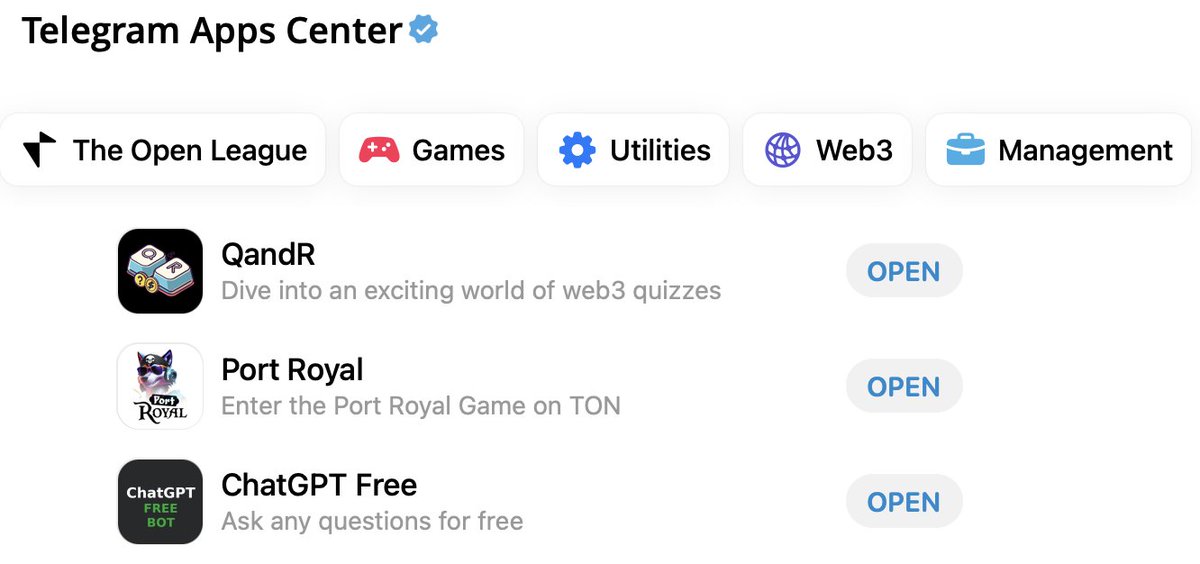 Pirates! 
💎 Another milestone has been reached: 

🏴‍☠️ Port Royal has been officially listed on Telegram Apps Center <a href="/tappscenter/">Telegram Apps Center</a> <a href="/ton_blockchain/">TON 💎</a> #portroyalgame
