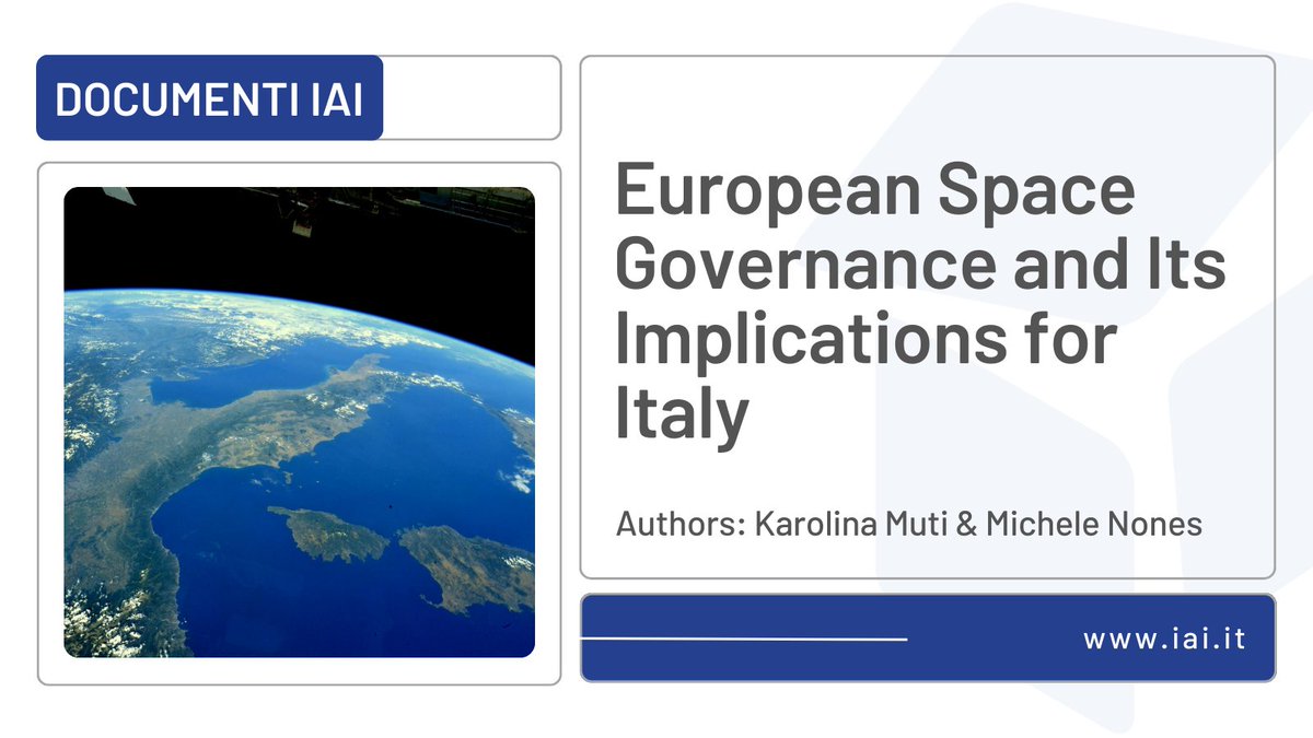 IAIonline's tweet photo. In recent years, EU space governance has undergone a phase of rapid redefinition. Central to these changes is the desire to find a modus operandi and complementarity among the various actors involved
New #IAIDocument by @KarolinaMuti & @MicheleNones
➡️ https://t.co/t4fayajMIs https://t.co/y2rG32oJKb