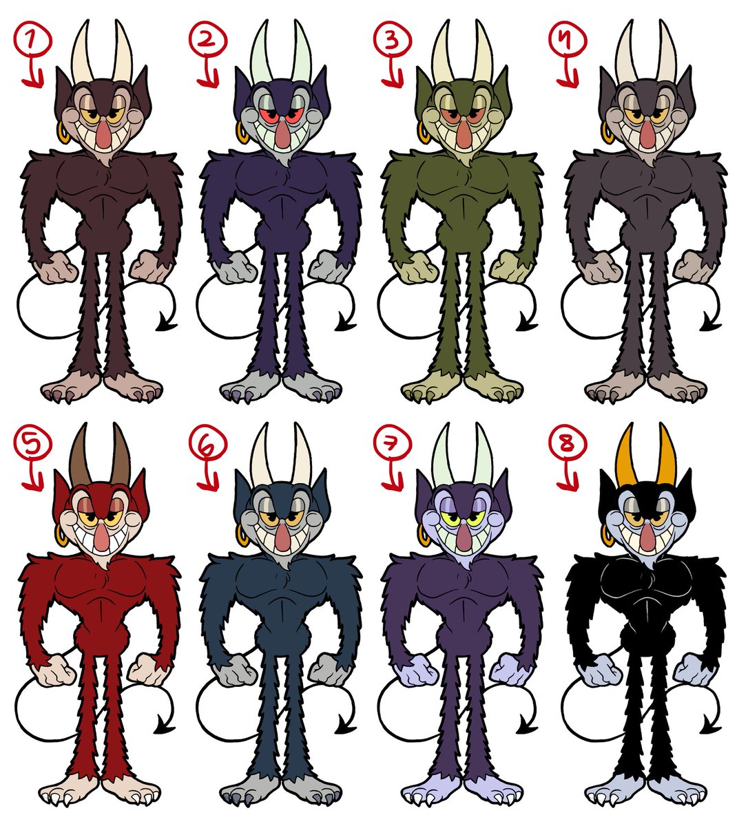 Since i saw someone ask these were king dice and devil's designs for the mod, as well as some extra colour studies for em.
Yes, the yasification is palpable 
Also <a href="/Leomming/">Hermannco - Eloped</a> helped on Dice's design