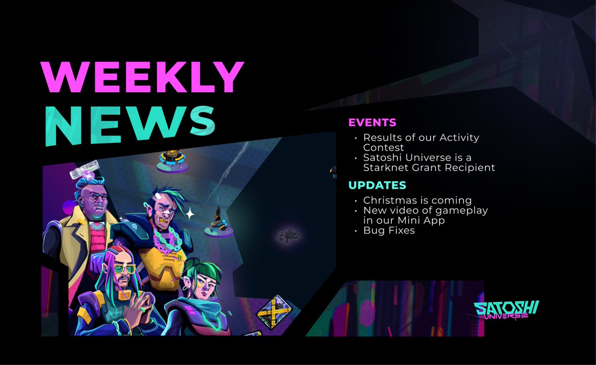✨ Weekly Universe Update!

Big things are happening in Satoshi Universe, and this week is packed with exciting milestones, updates, and surprises!

From major achievements to festive vibes arriving in our ecosystem — there’s so much to discover 👇