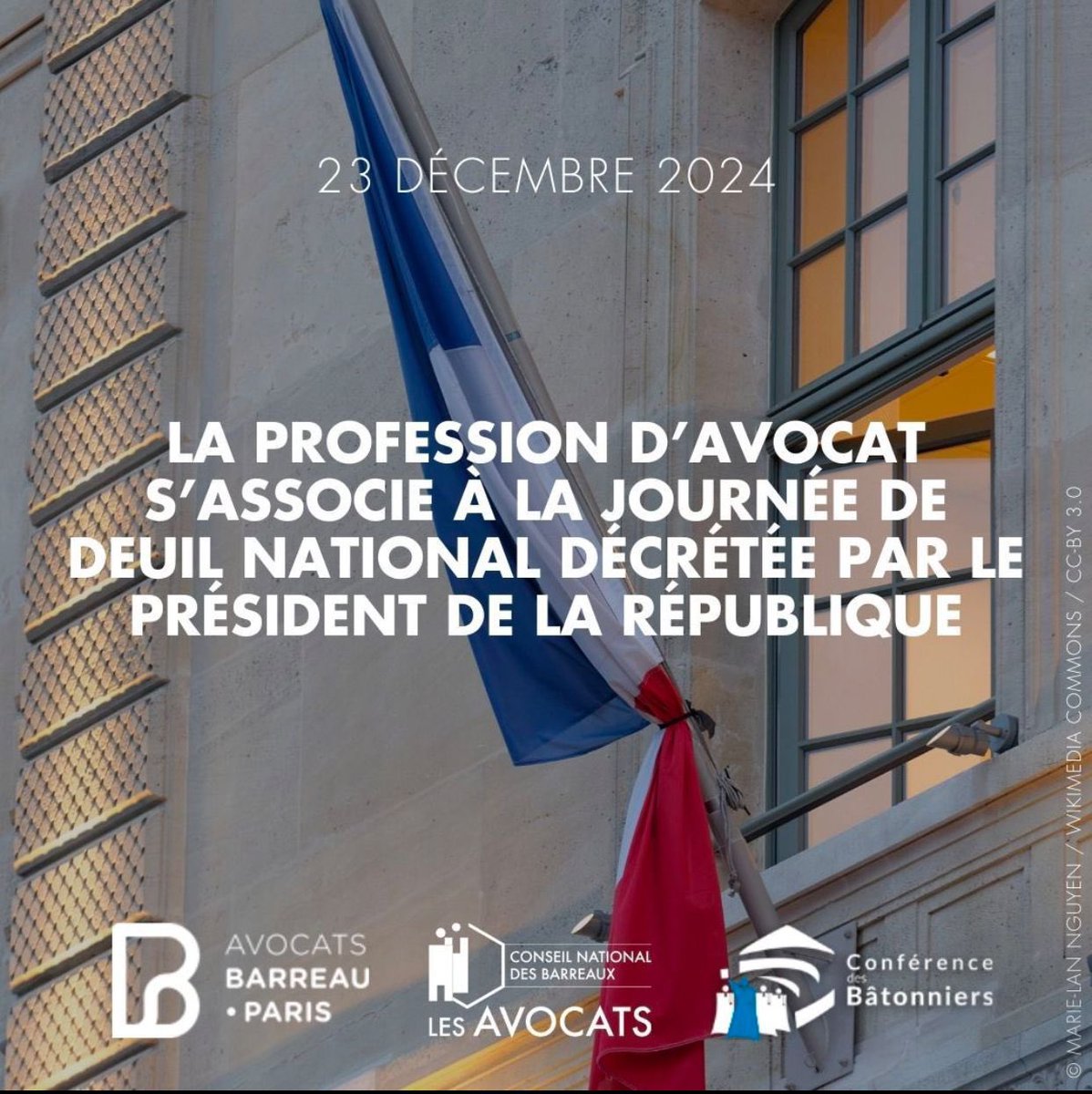 Le Barreau de SENLIS s’associe à cette journée de deuil national. Pensées à eux 🙏