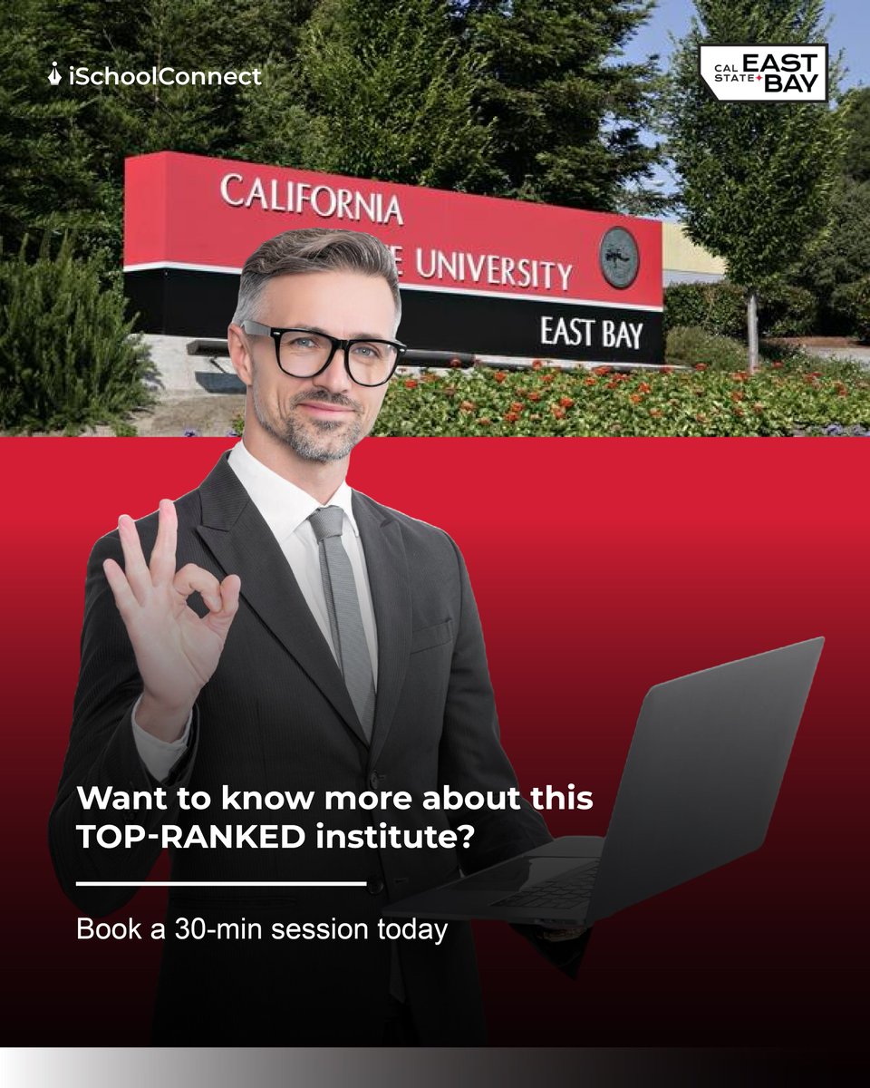 iSchoolConnect's tweet image. Located in the heart of the San Francisco Bay Area, CSUEB offers diverse programs, small class sizes, and personalized support to help students achieve their goals. To know more, visit ischoolconnect.com/universities/u…

#StudyAbroad #Eastbay #californiastateuniversity #CSUEB #trending