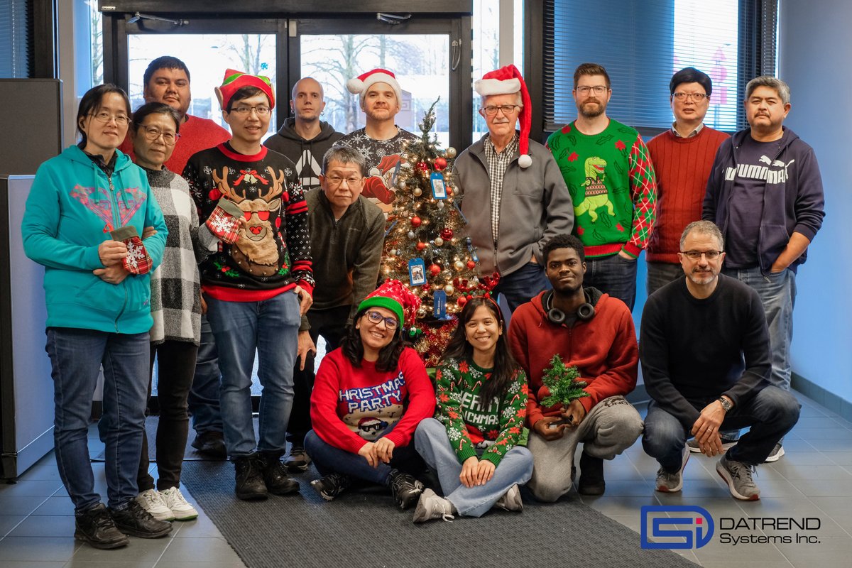 DatrendSystems's tweet photo. Our team brought the holiday cheer with ugly Christmas sweaters, Santa hats, and smiles all around. 🎅

As we wrap up the year, we’re grateful for the hard work and good vibes that make this group truly one of a kind.

Here's to sleighing it in 2025! ⛄ https://t.co/P6BHNWkCfh