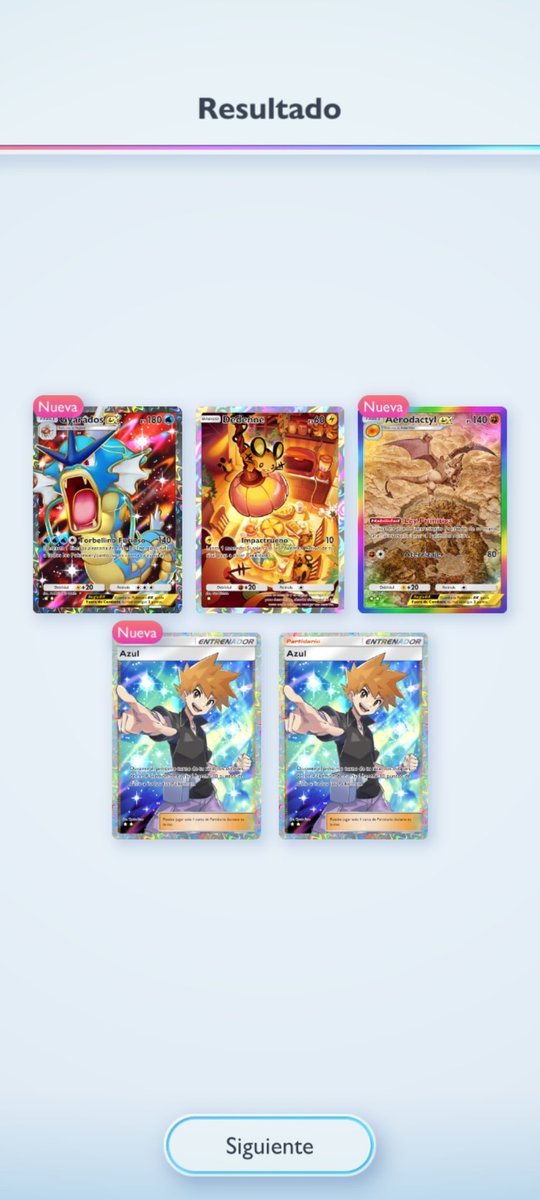 Después de abrir 211 sobres (158 de genes formidables y 53 del mini set de mew) plr fin abrí mi primer God Pack.