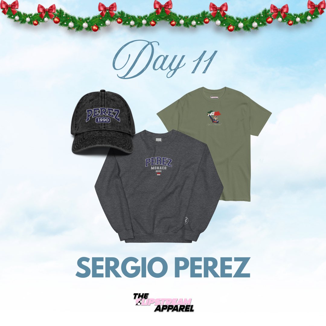 Day 11 🎁 for Driver #11 Sergio Perez

Checo has accomplished so much in Formula 1 and has done Mexico so proud. 🇲🇽

We’re celebrating his Monaco 2022 win and have restocked his Viva Mexico T-shirt. 

Now Available at theslipstreamapparel.com
