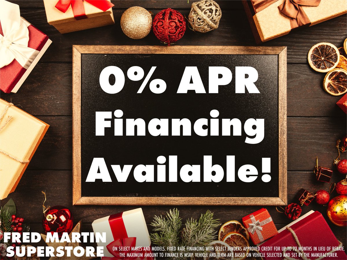 0% APR Financing is Currently Available! Looking for a last minute Christmas Gift? Shop with us and SAVE! See us now!
bit.ly/3ZmmsIu
*On select makes and models. Restrictions apply. See dealer for details
#Cars #Trucks #Suvs #Dealer #Akron #Norton #Barberton #WeKnowCars