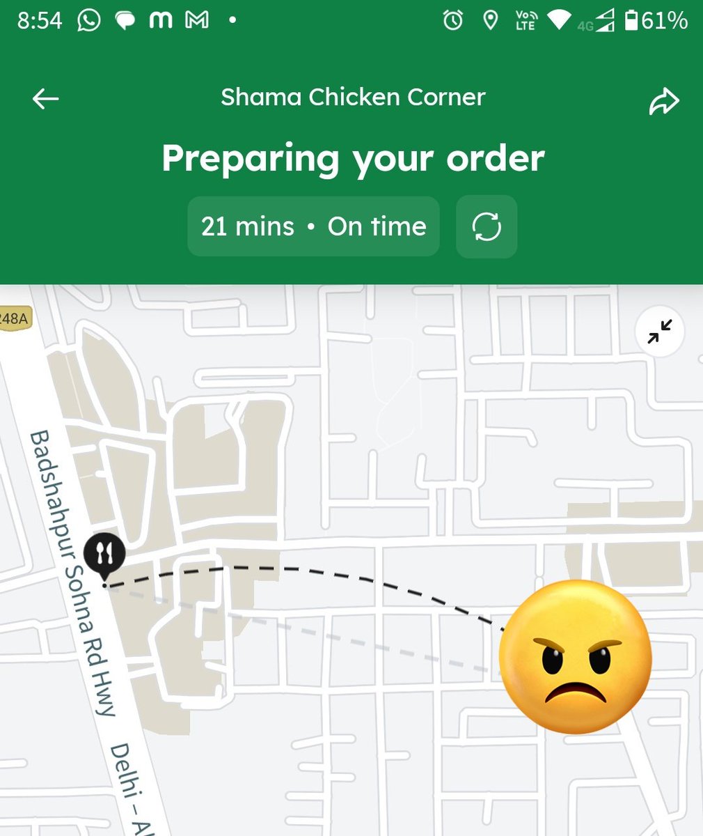 twilightfairy's tweet photo. @zomatocare @zomato why on earth do u combine orders which are 20 minutes apart in preparation! Defies all logic! Why shd I suffer the pain of inordinate delay &amp; cold food cos YOU want to combine orders? I CD have been delivered my order in 2 mins &amp; agent cd have gone back again! https://t.co/m6012Vl86d