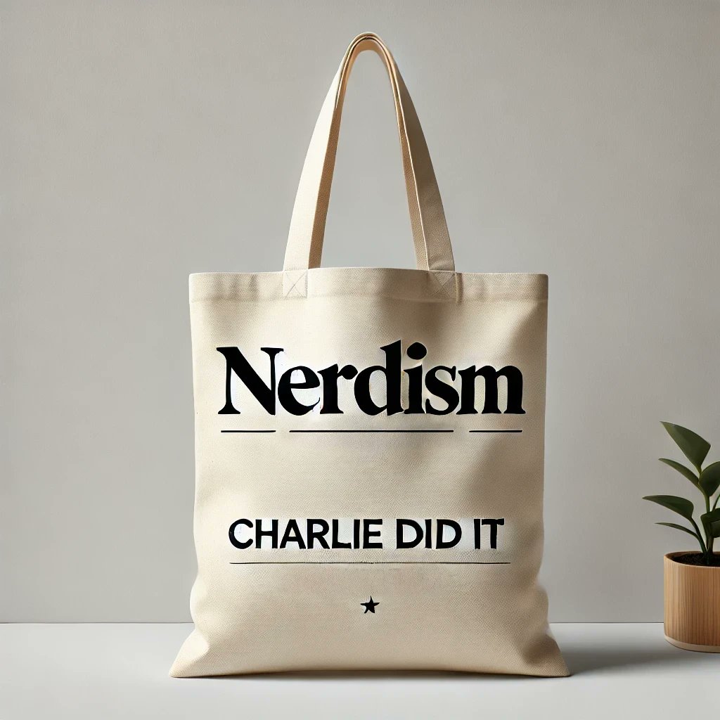 CharlieDid's tweet photo. Forget capitalism. Forget socialism. Forget absurdism.

This is the age of Nerdism.

Curiosity. Obsession. Bold ideas.

#Nerdism isn’t a label. It’s a revolution.
And now? It’s a tote bag.
Carry it. Own it. Be it.
#CharlieDidIt #BoldAmbition #RewritingTheRules #GeekLife https://t.co/ufvZKGjNJ0