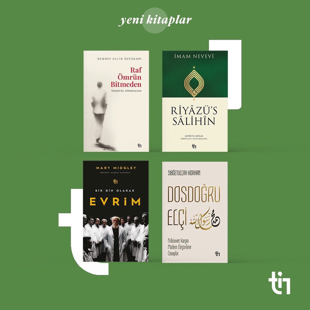 Kardeşler bugün Tin’den 4 yeni kitap aynı anda çıktı.

Şu an da yayınevinin sitesinde (TinKitap) de öncekilerle beraber tüm kitaplarda %45 indirim var.

Allah hayra vesile kılsın.