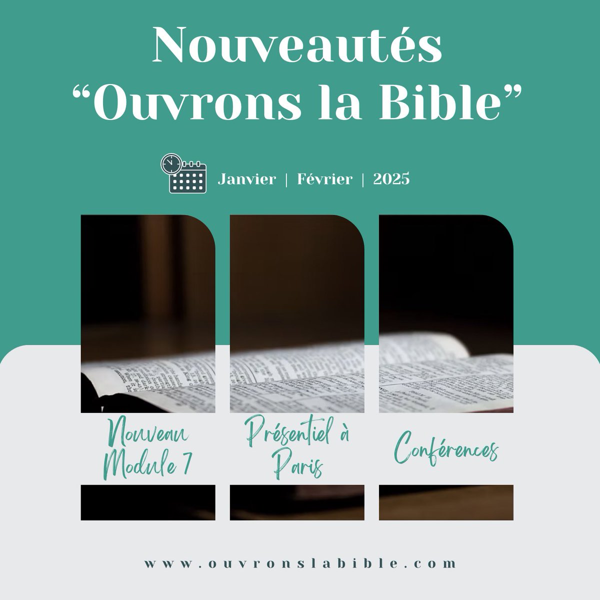 EmpreinteForms's tweet photo. 🎁 Juste avant les fêtes, deux beaux cadeaux pour l’année à venir : deux nouvelles formations « Ouvrons la Bible » avec Valérie Duval-Poujol, une à distance et une à Paris !

A retrouver sur le site 📲 https://t.co/G73q7L9oe9 https://t.co/oWQDKs3N50
