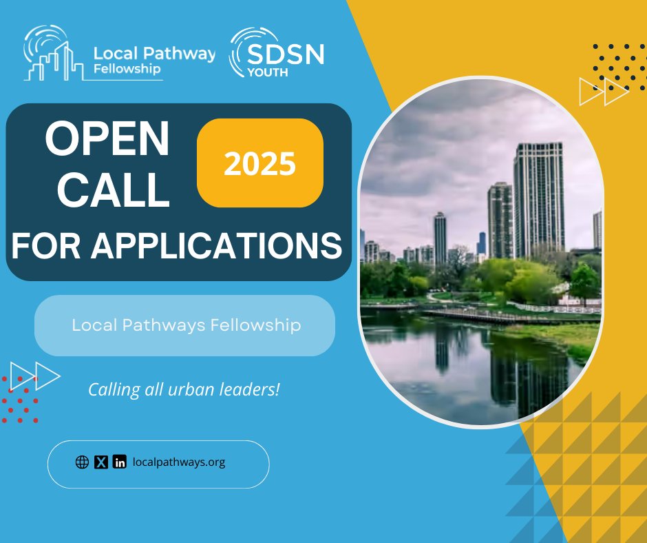 Local Pathways Fellowship (@localpathways) on Twitter photo CALLING FUTURE URBAN LEADERS! 
Are you passionate about #SDG11? Apply for the Local Pathways Fellowship to take your urban advocacy to the next level.
ποΈ Apply by Jan 19, 2025
Apply Now: shorturl.at/ChS0Q
#SustainableCities #LocalPathwaysFellowship CALLING FUTURE URBAN LEADERS! 
Are you passionate about #SDG11? Apply for the Local Pathways Fellowship to take your urban advocacy to the next level.
ποΈ Apply by Jan 19, 2025
Apply Now: shorturl.at/ChS0Q
#SustainableCities #LocalPathwaysFellowship