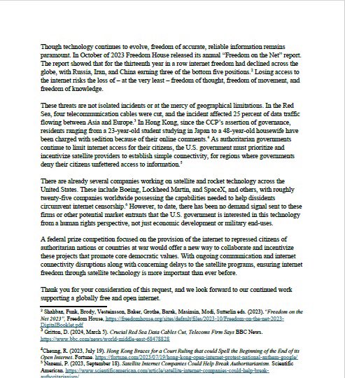 Agape69147690's tweet photo. The US House Select Committee on the CCP calls for a federal prize competition i/s/o satellite tech. that offers internet accessibility for repressed citizens of authoritarian nations like China. Will tearing down the Great Firewall become the fuse to disintegrate the CCP regime? https://t.co/bO0IRlKFRG