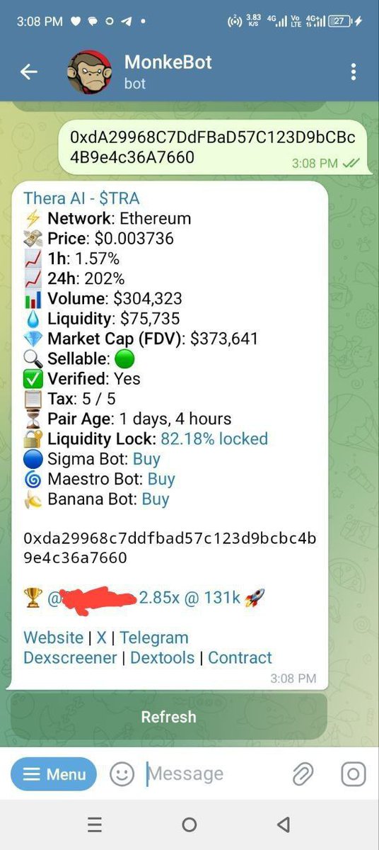 EyeonxB's tweet photo. What you could have make within the last 24 hour with the bot

 https://t.co/GcVqZnZfJh

$PanterAi 72k --> 1M (~14x)
$Tra  131k --> 374k (~3x)

#gem #cryptocurrency #twittertrack #SOL #ETH #TRX #Gem #BSCS #tokens #100x #1000xgem #Bot https://t.co/6UkkwGsnuD
