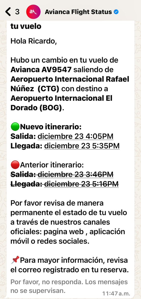 Miren este engaño de <a href="/avianca/">avianca</a> <a href="/avianca/">avianca</a>  esto es para que pierdas tu vuelo y lo más descarados lo mandan por WhatsApp #estafa #aviacaengaña #engaño