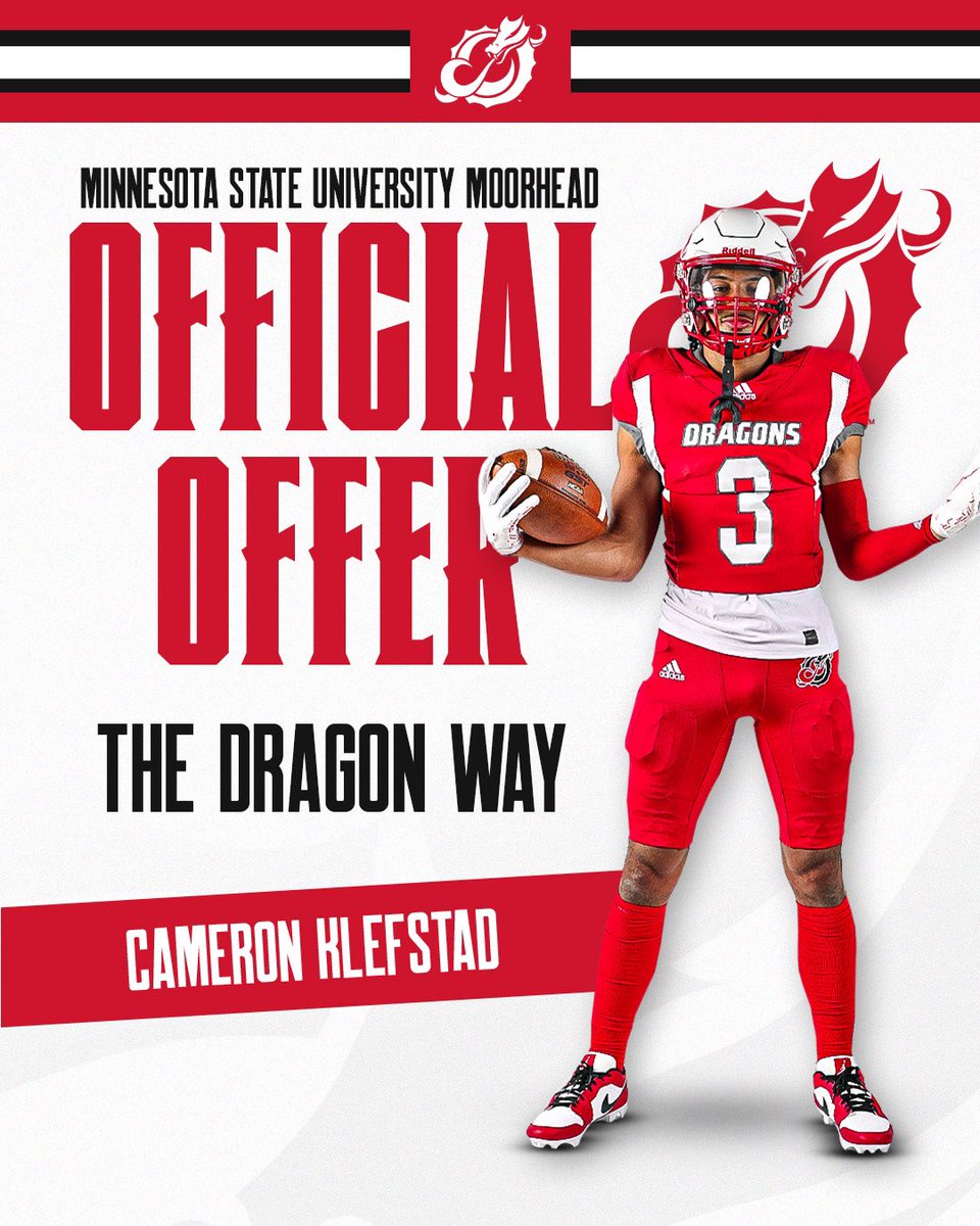Cameron Klefstad (@cameronk444) on Twitter photo After a great call with <a href="/needhamchris_/">Chris Needham</a> I would like to thank <a href="/msum_football/">MSUM Dragon Football</a> for the offer! <a href="/GFRRFootball/">GFRR Football</a> After a great call with <a href="/needhamchris_/">Chris Needham</a> I would like to thank <a href="/msum_football/">MSUM Dragon Football</a> for the offer! <a href="/GFRRFootball/">GFRR Football</a>