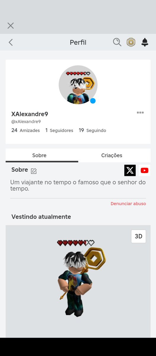XAlexandre9's tweet image. Alguém que joga roblox com migo que joga