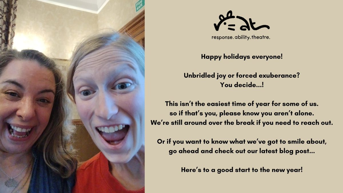 We don't hang out here very often anymore, but if you're one of the remaining few, happy holidays to you too 😁

Why not check out our new blog post to find out about a few of the things with which we'll be starting 2025...

responseabilitytheatre.com/post/a-few-thi…