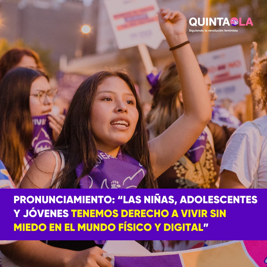 QuintaOlaPeru's tweet photo. #URGENTE🚨Ante el caso de violencia digital contra Gabriela Serpa, las adolescentes y jóvenes del #CCAJ de Quinta Ola se pronuncian👇🏽 https://t.co/s4NHHJwfyU
