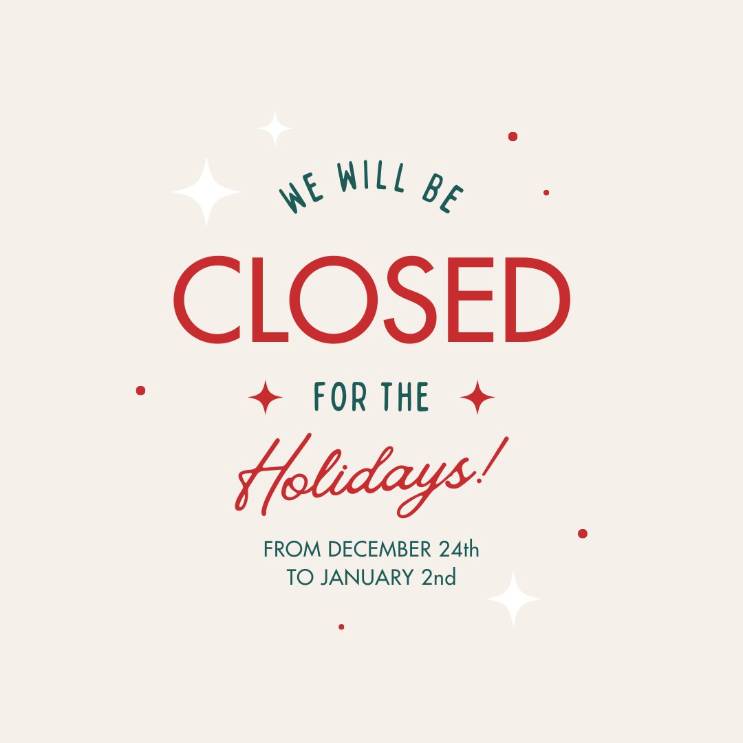 2025 is going to be a fantastically busy year, so we're asking our team to turn off the computers and change their planning focus to what hot chocolate pairs best with which Christmas movie. So, our office will be closed from December 24th until January 1st. Happy holidays!