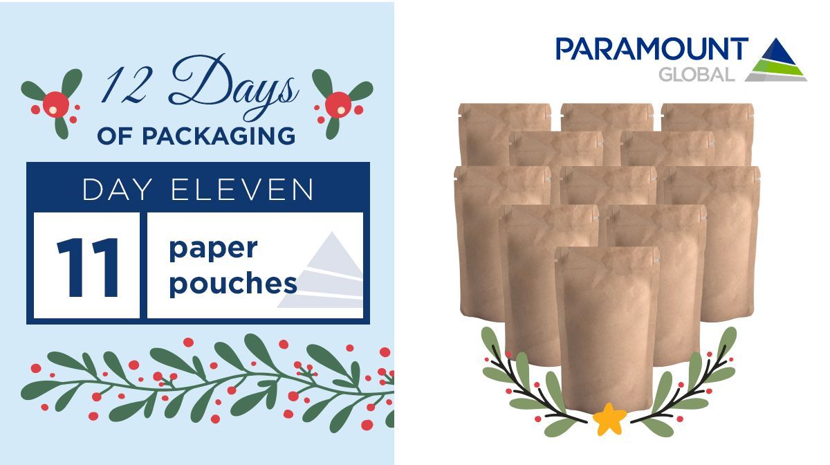 ParamountGlbl's tweet image. Day 11: Paper Pouches 🎶 On the 11th day of packaging, pouches were hot—eco-friendly stars that hit the sweet spot! 🌱 
#PackagingSimplified #12DaysOfPackaging