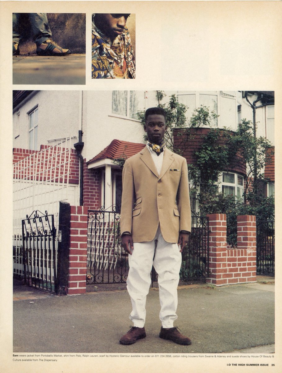i_D's tweet photo. The 1991 i-D editorial celebrating Black dandy style by Edward Enninful, Simon Foxton and Jason Evans is now being celebrated by the Tate in a new exhibition. https://t.co/EkvwOwVQkA