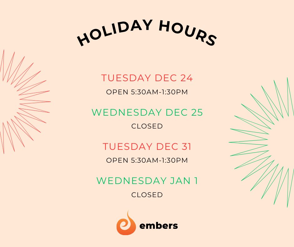 Take note of our upcoming holiday hours 📆