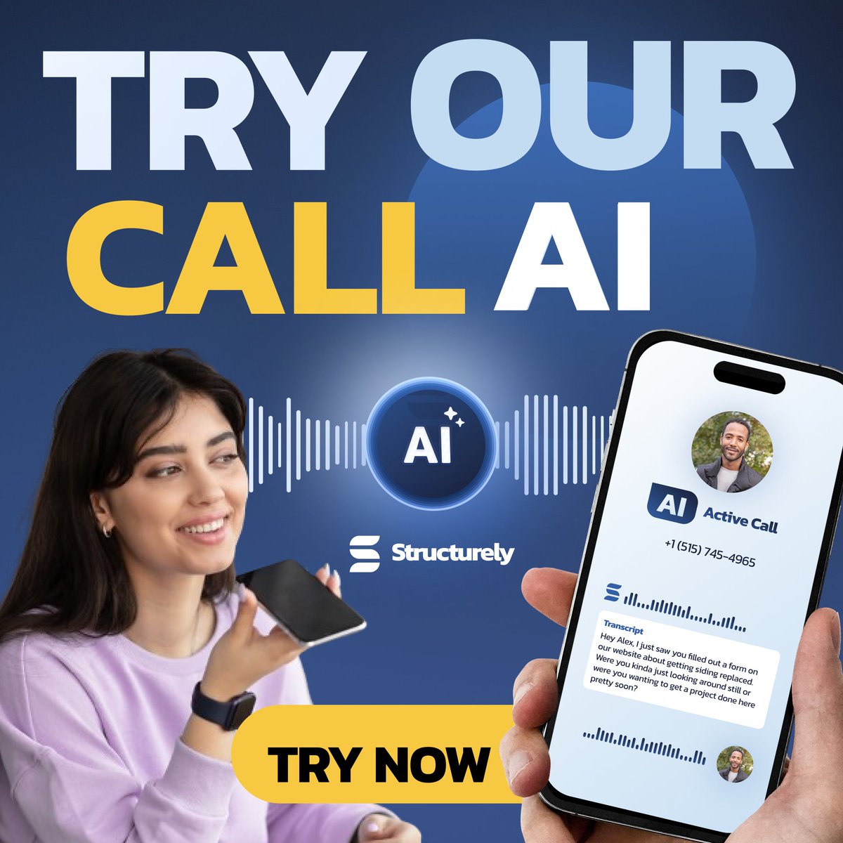 Transform your 📞 into conversations with Structurely's Call AI, designed to elevate your lead strategy. Try it today: bit.ly/3BaDLTS

#NextGenSales #CallAI