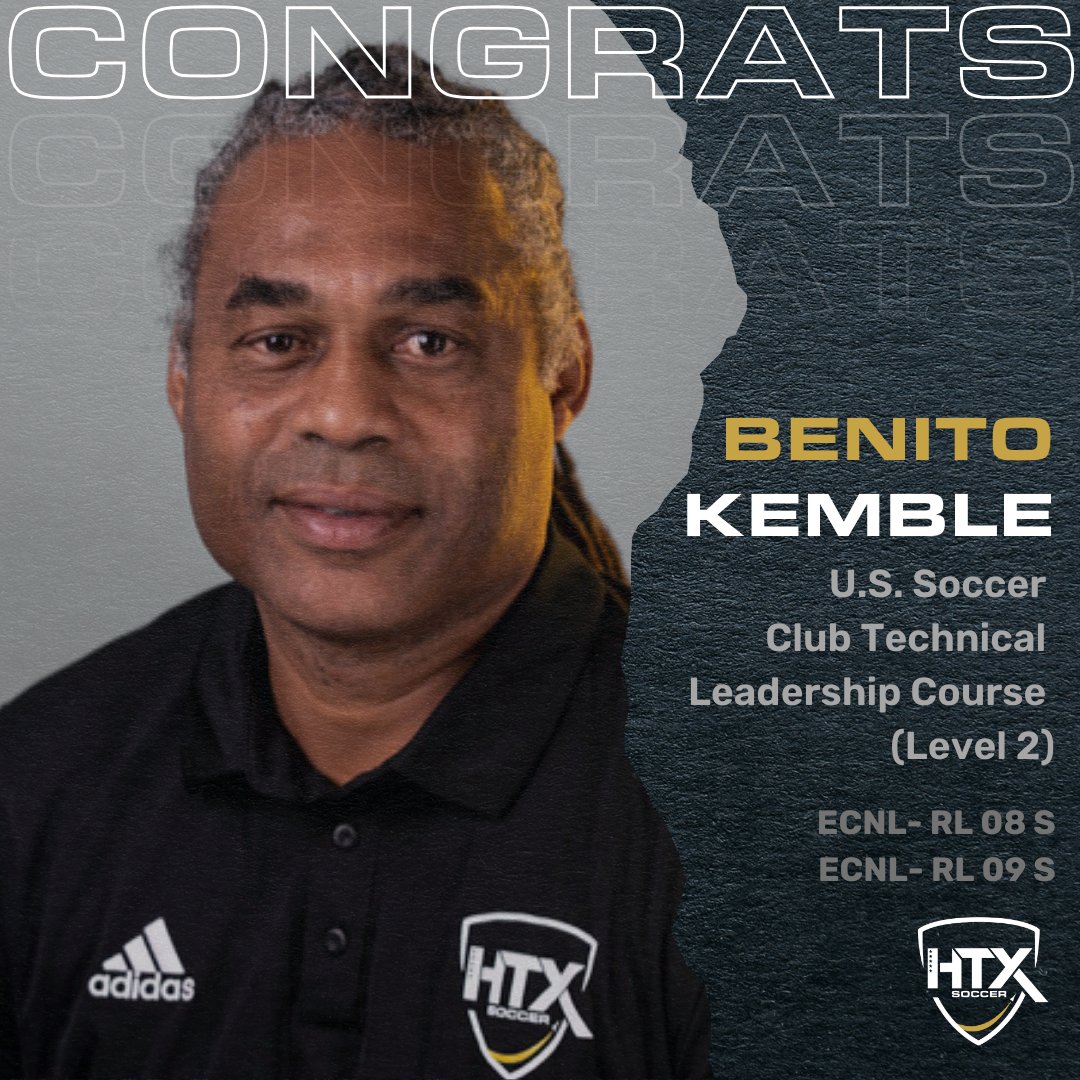 HTXSoccer's tweet photo. Join us in congratulating Coach Benny on his recent level up after a lot of hard work! 

Coach Benny is Director of Coaching for South Boys and ECNL-RL South! Great work, coach! ⚽🚀

#htxsoccer #htxelite #htxsouth #htxcoached https://t.co/rzNqJVsFTZ