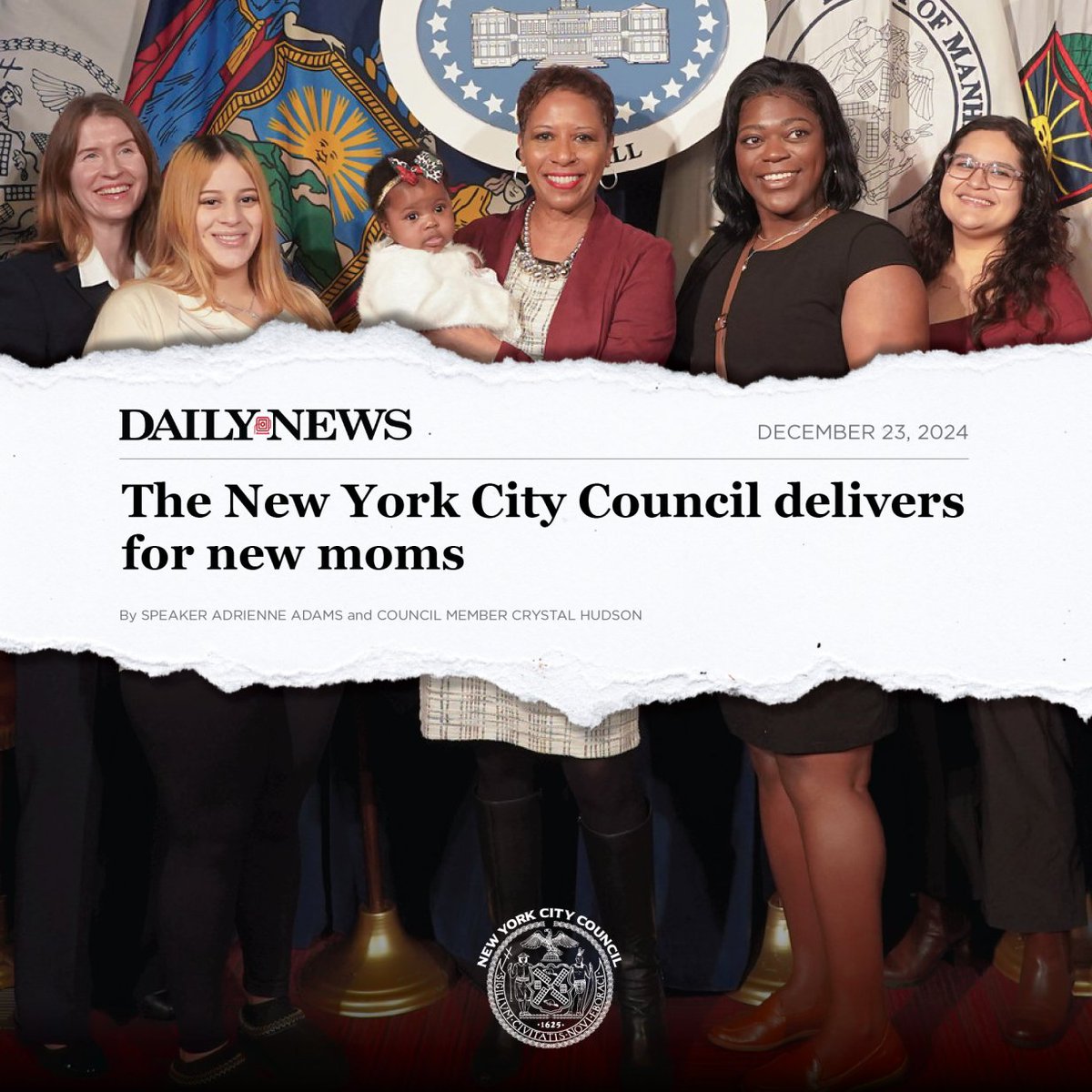 In an op-ed for <a href="/NYDailyNews/">New York Daily News</a>, <a href="/CMCrystalHudson/">Council Member Crystal Hudson</a> and I wrote about why our women-majority <a href="/NYCCouncil/">New York City Council</a> pioneered municipal funding for the first time in NYC history for a guaranteed income program to support expectant mothers, in partnership with <a href="/bridgeprojectny/">The Bridge Project</a>.

Guaranteed income