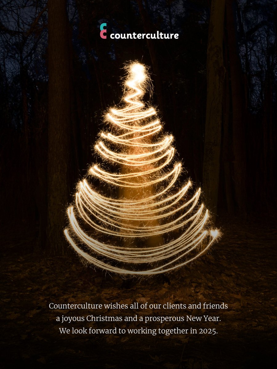 Counterculture wishes all of our clients and friends a joyous Christmas and a prosperous New Year. We look forward to working together in 2025.