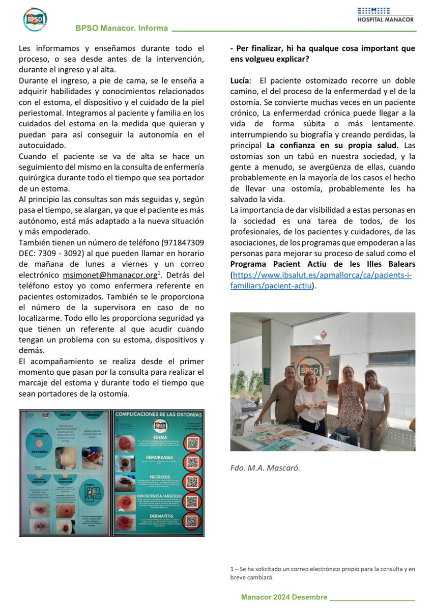 BPSO-HManacor (@bpso_hmanacor) on Twitter photo Deixam aquí el darrer “BPSO Informa” de l,any 2024 de <a href="/HManacor/">Hospital de Manacor</a>
Dedicat al grup interdisciplinar d’ostomies que fa una gran feina per el pacient i families amb #ostomía
Gràcies 👏🏻👏🏻👏🏻 i bones festes!!!
<a href="/bpsobalears/">@bpsobalears</a> Deixam aquí el darrer “BPSO Informa” de l,any 2024 de <a href="/HManacor/">Hospital de Manacor</a>
Dedicat al grup interdisciplinar d’ostomies que fa una gran feina per el pacient i families amb #ostomía
Gràcies 👏🏻👏🏻👏🏻 i bones festes!!!
<a href="/bpsobalears/">@bpsobalears</a>