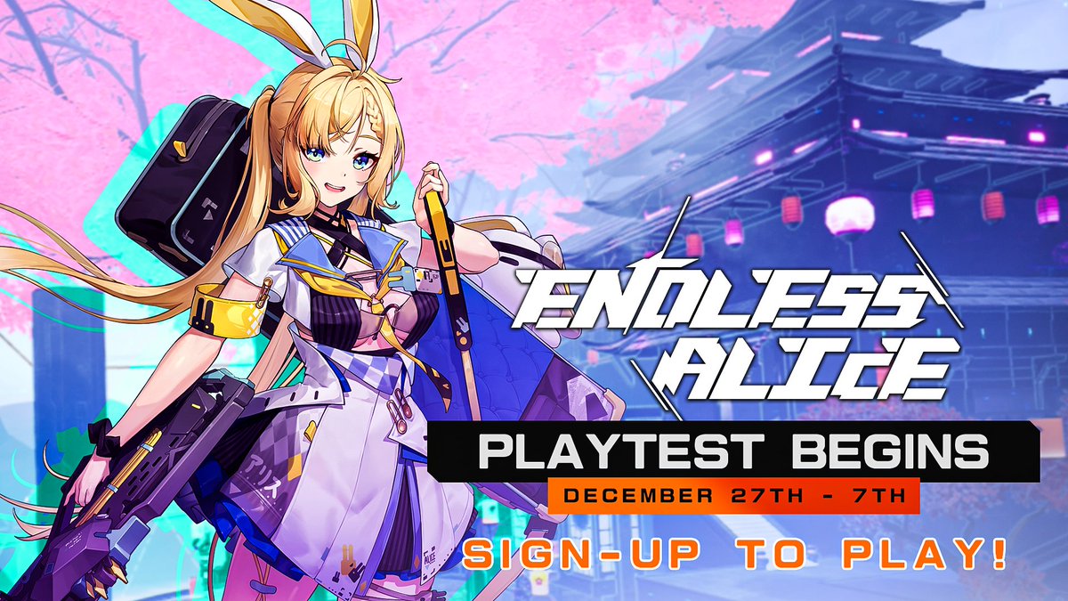The next playtest for Endless Alice starts this Friday, Dec 27th