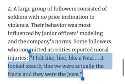 This anecdote from a Haaretz article about the psychology of IDF soldiers in Gaza should be the defining statement on the Gaza genocide