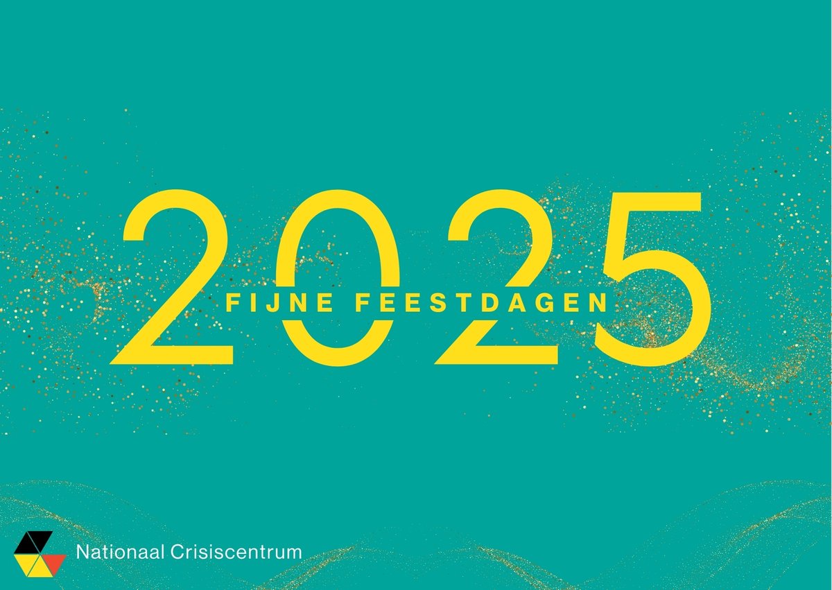 Aan ieder van u en uw familieleden wenst het Nationaal Crisiscentrum u fijne eindejaarsfeesten. 🎄🎉