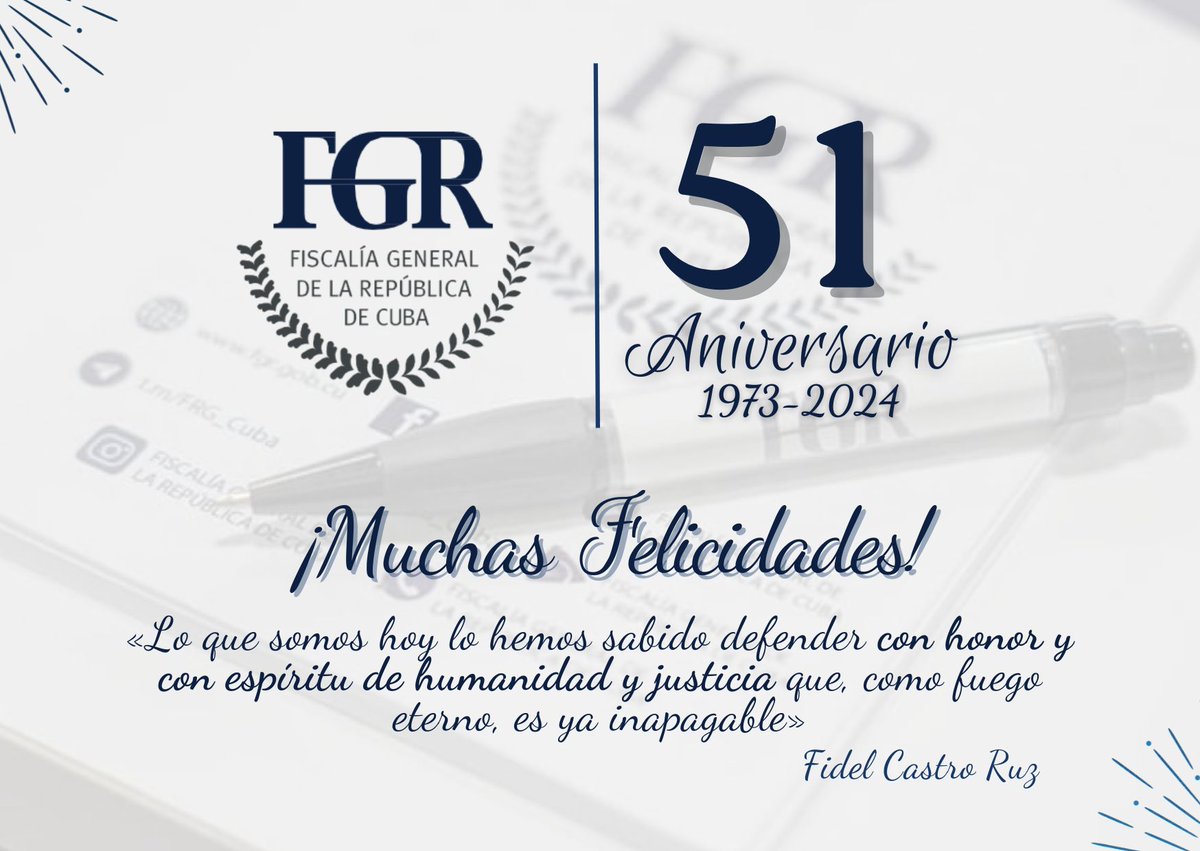 DrRobertoMOjeda's tweet photo. Muchas felicidades y éxitos a los trabajadores del @TSupremoCU y la  @FGR_Cuba en el aniversario 51 de la creación de estos dos Órganos de Estado, fundamentales para proteger los derechos de los ciudadanos y asegurar la justicia social. #GenteQueSuma https://t.co/LZE669U5Vx