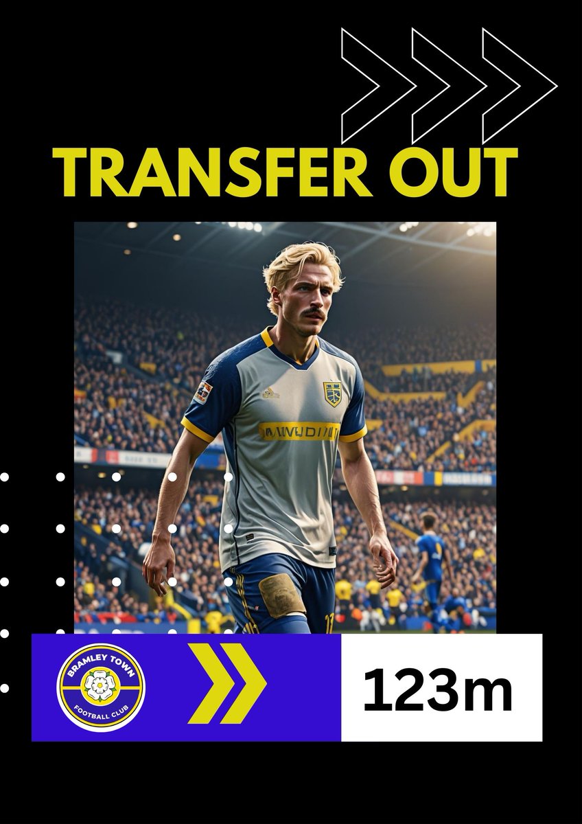 Bramley Town have reached an agreement with Flamurtari FC for the transfer of Douglas Brindle for a club record 123m 💰

The youth academy graduate played 19 times for Bramley, scoring 3 goals and adding 6 assists 🔵🟡

#TopEleven