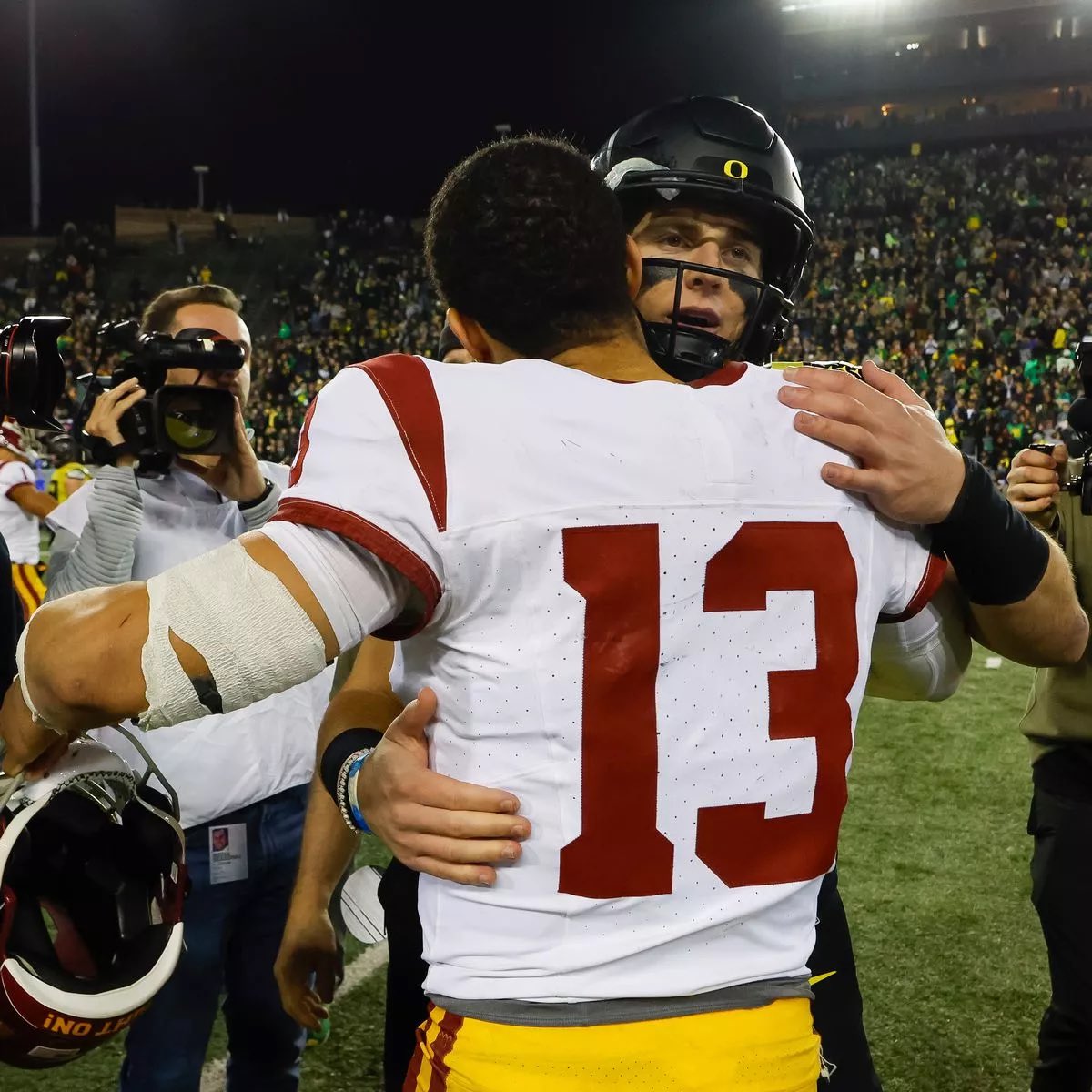 Bo Nix:
-3,235 Passing Yards
-22 Passing Touchdowns
-11 Interceptions

Caleb Williams:
-3,271 Passing Yards
-19 Passing Touchdowns
-5 Interceptions 

One QB is considered a bust and a “diva” while the other is considered as a perennial Pro-Bowler. 

Can you guess which one?