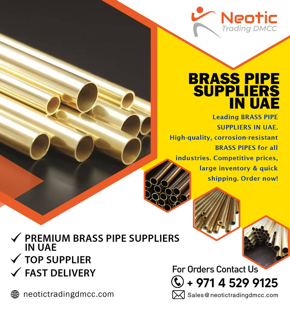 NeoticTrading's tweet photo. Top Brass Pipe Suppliers in UAE | Premium Quality &amp; Fast Delivery.

Looking for premium brass pipe suppliers in UAE? Neotic Trading DMCC offers high-quality, corrosion-resistant brass pipes at competitive prices. Fast delivery and large inventory for all your industrial needs! https://t.co/PGys4TNohl