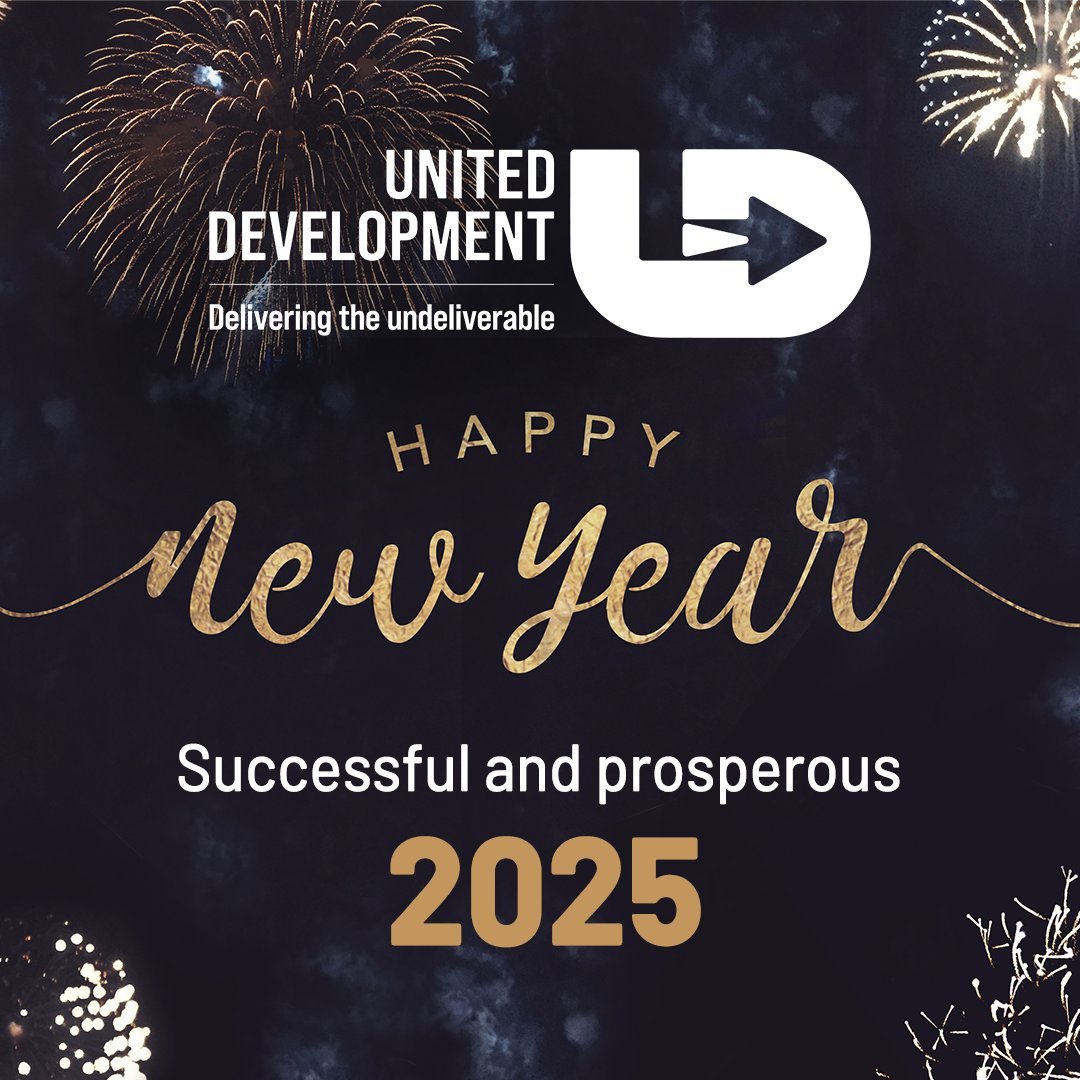 UnitedDevFZE's tweet image. Happy New Year 2025!

United Development wishes all our partners and clients a successful and prosperous 2025! We look forward to continuing to #DelivertheUndeliverable with you throughout the year ahead.

#UnitedDevelopment #HappyNewYear2025 #GlobalLogistics
