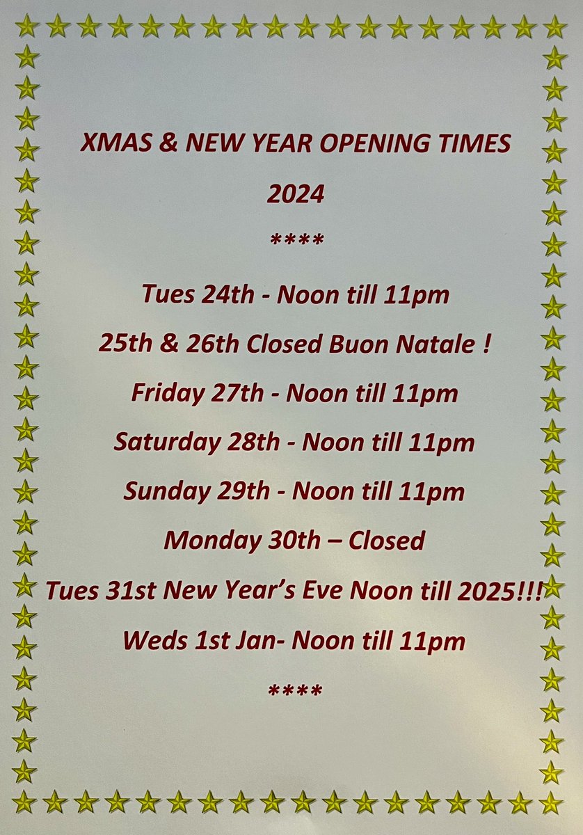 Looking forward to seeing you over the festive period🥂🍜🎉