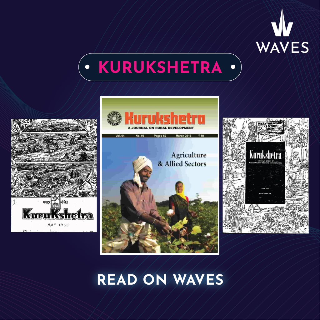 WAVES_OTT's tweet photo. Read the old and new issues of Kurukshetra: A Journal On Rural Development for free on WAVES. 

#WAVES #WAVESOTT #EntertainmentKiNayiLehar #ReadOnWaves @prasarbharati
@centralarchives
@DDNewslive
@DDNational
@MIB_India https://t.co/i8z8ePetSS